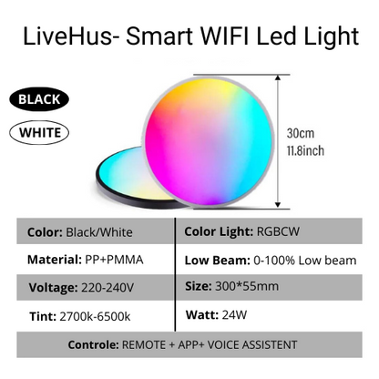 LiveHus- Smart WIFI LED Round Ceiling Light